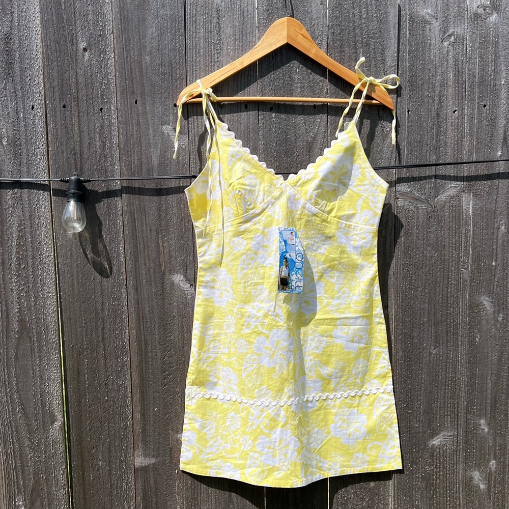 O'Neill Yellow and White Floral Slip Dress